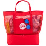 2" 1 Striped Mesh Beach Bag Cooler